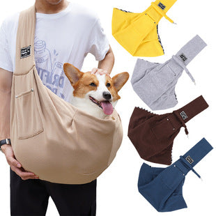 in stock new polyester pet diagonal bag with pocket capacity of 15kg inside out diagonal dog cat bag
