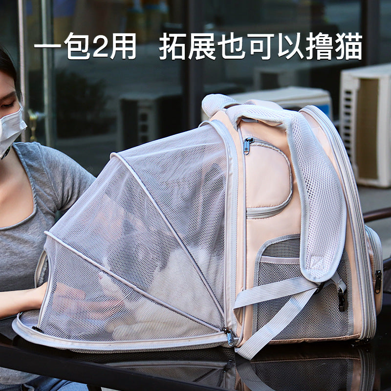 Sommer atmungsaktive Netz-Haustiertragetasche, tragbare Katzentragetasche mit Öffnung, kleiner Hunderucksack Hersteller Großhandel