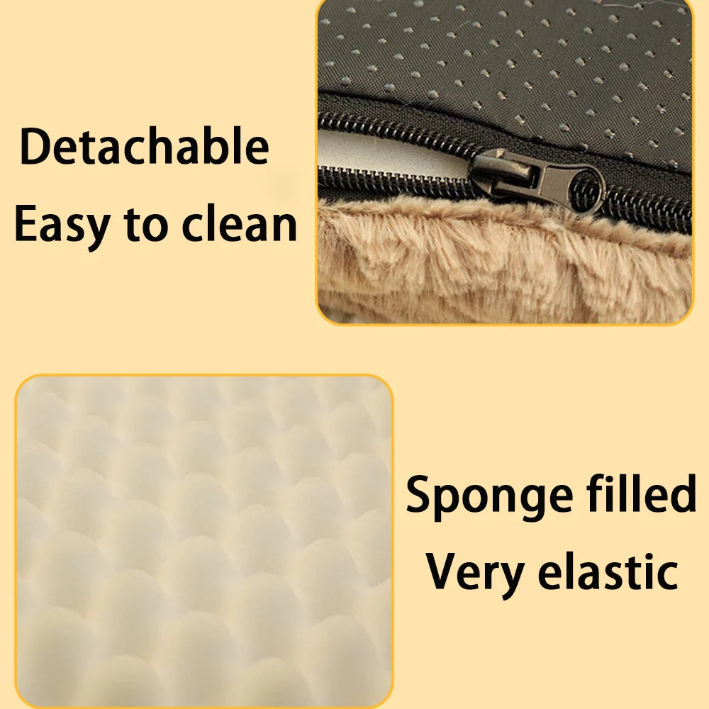 3D Foam Pet Bed With Removable Washable Faux Fur Cover Orthopedic Waterproof Dog Bed For Crate Anti-Slip Bottom Dog Bed