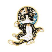 Cartoon Space Astronaut Cat Collection Enamel Pins Cute Cat Constellation And Fish Tank Brooches Lapel Hat Badge Jewelry Gifts