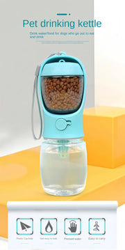 Portable Dog Cat Water Bottle with Storage Food and Water Container for Puppy Pets Dogs Feeder Bowl Outdoor Travel Pet Supplies